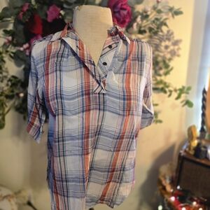 Plaid Button-Up Shirt